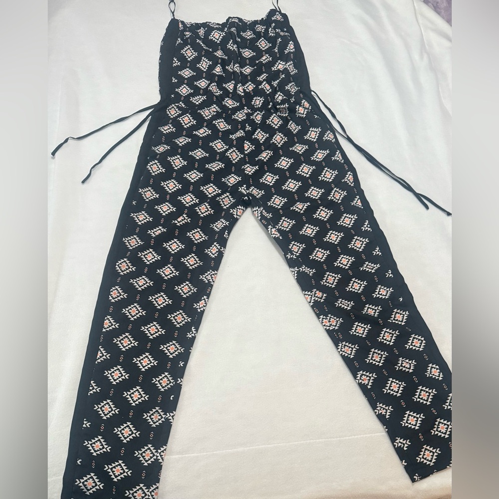 Black Patterned Pants